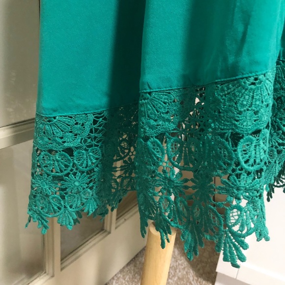 BOHEMIAN TRADERS Dreamer Dress in Emerald Green, lace short sleeves, size XS-12 - Picture 6 of 13